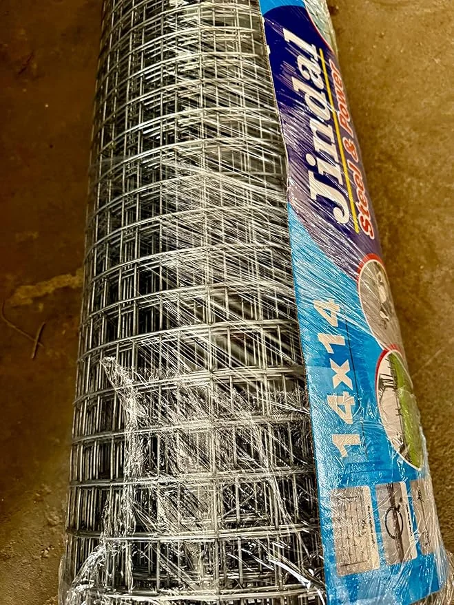 Jindal Steel GI Welded Wire Mesh Fencing Net | 1x1 Inch Block Size | 6ft Height x 50ft Length | 2mm Thickness (14 Gauge) | Heavy-Duty Galvanized Iron Garden, Farm, Boundary & Animal Fence