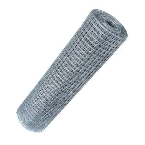 Jindal Steel GI Welded Wire Mesh Fencing Net | 1x1 Inch Block Size | 6ft Height x 50ft Length | 2mm Thickness (14 Gauge) | Heavy-Duty Galvanized Iron Garden, Farm, Boundary & Animal Fence - Back View