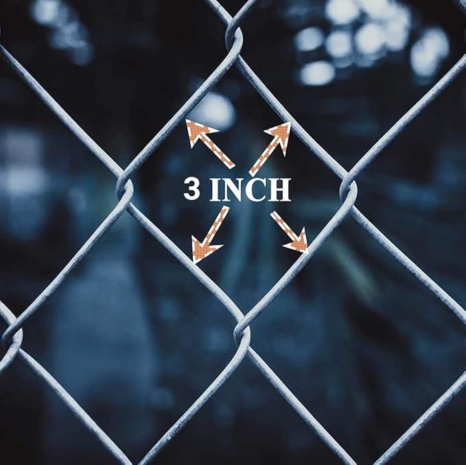 TATA WIRON Fencing Chain Link net for Fencing mesh D Fence Wire Height 4 FEET Bundle Length: 50 FEET Diameter: 2.5 MM Block Size 3''x3'' inches Ideal for Fencing(12 Gauge Wire) - Back View